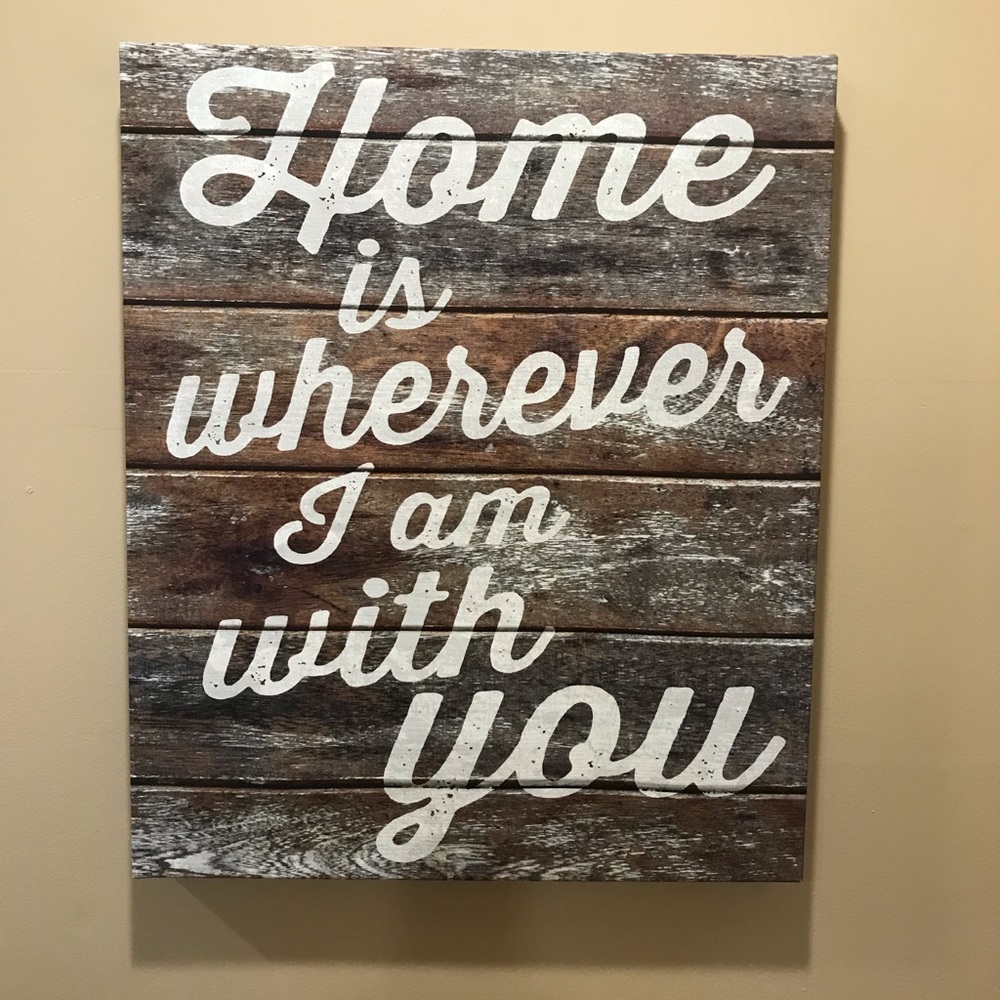 Canvas ‘Home is wherever I am with you’ sign